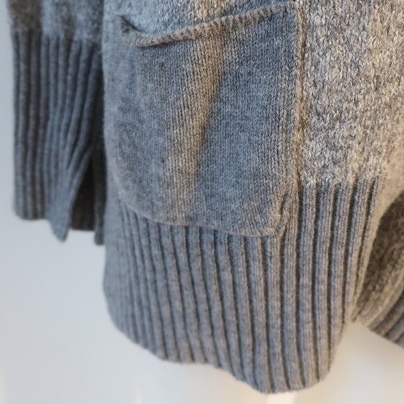 Womens Amina Rubinacci Marled Gray Cotton Blend Knit Cardigan Sweater 46 US/8-10 - Picture 6 of 16